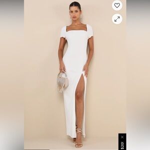 Lulu's Elegant White Wedding Dress